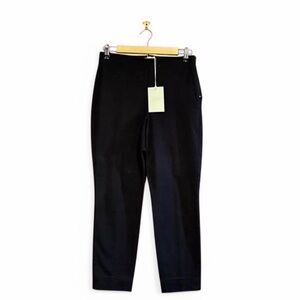 Everlane Black Side Zip Work Pants Sz 6 Stretch Cotton Tapered Ankle Trouser NWT